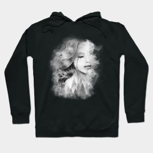 misty forest woman Hoodie